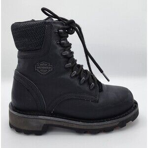 Harley-Davidson Women's Sz 5.5M Black Motorcycle Boots, D84757 Preowned